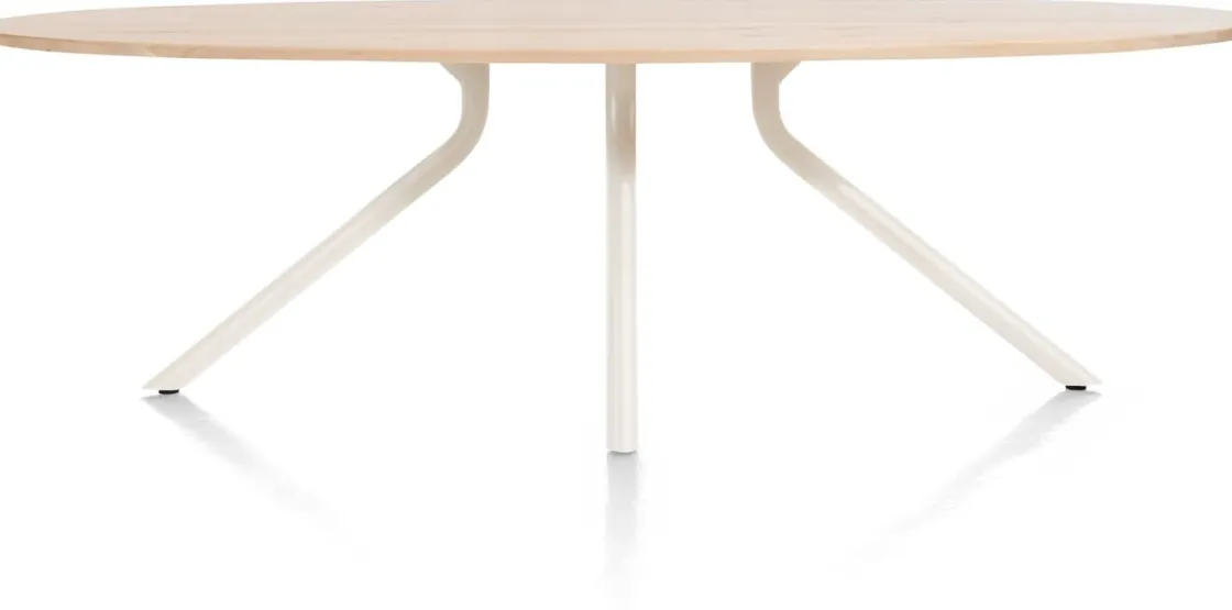 XOOON ARVADA tafel 250 x 110 cm - ellips - centrale poot Nebbia^ Tafelconfigurator|Eettafels
