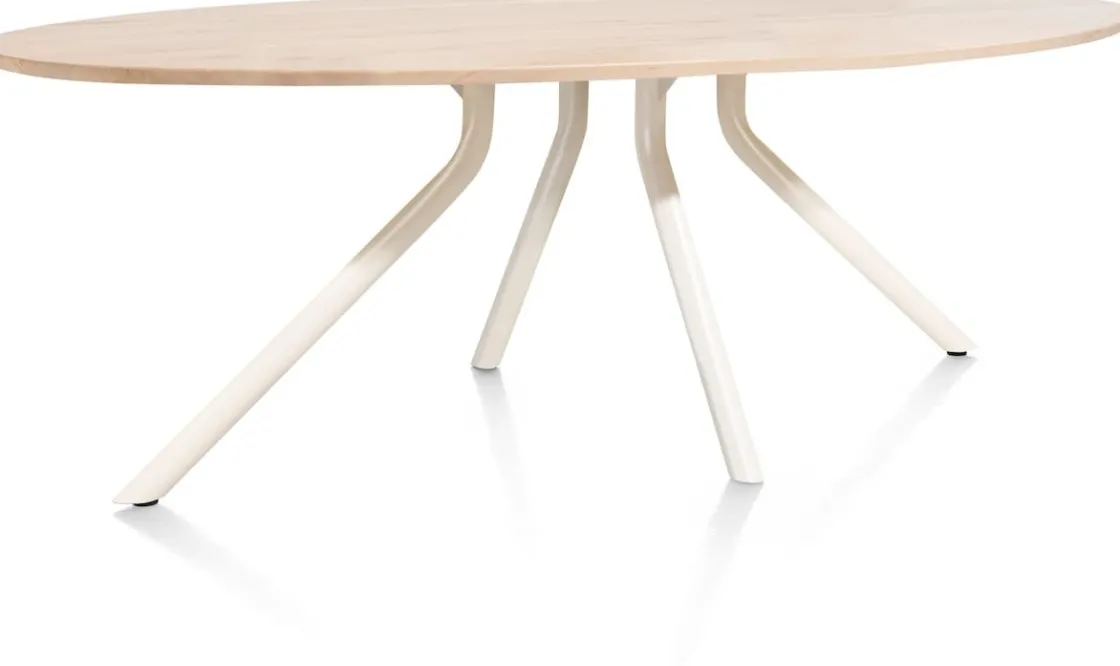 XOOON ARVADA tafel 250 x 110 cm - ellips - centrale poot Nebbia^ Tafelconfigurator|Eettafels