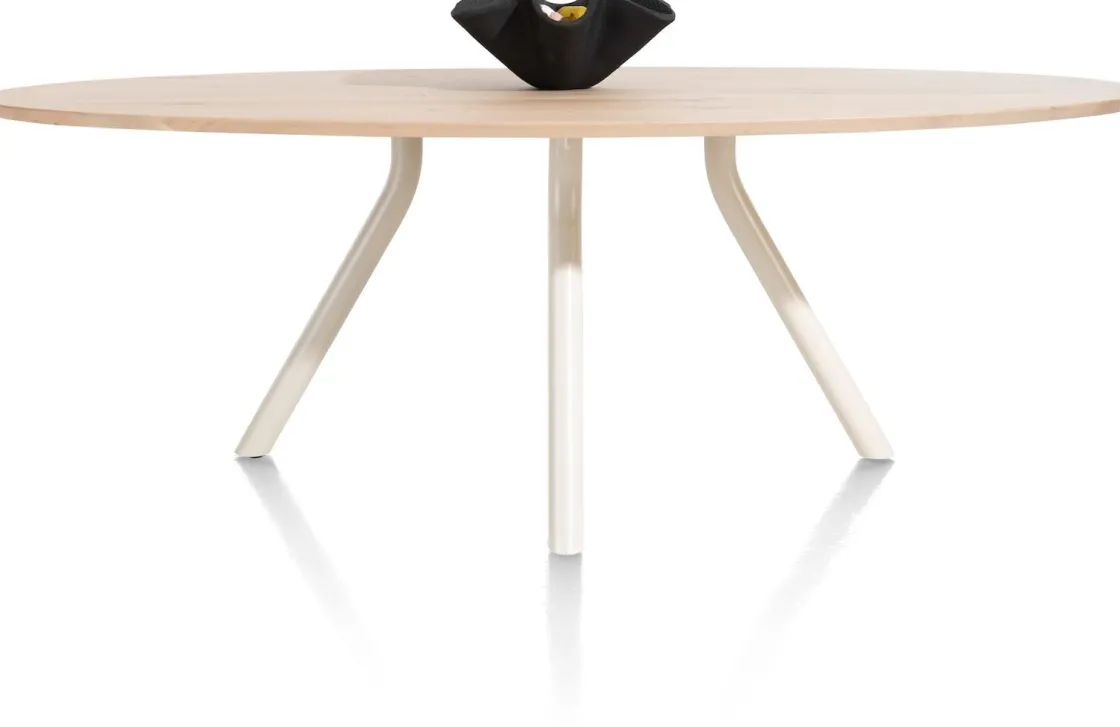 XOOON ARVADA tafel 220 x 110 cm - ellips - centrale poot Nebbia^ Tafelconfigurator|Eettafels
