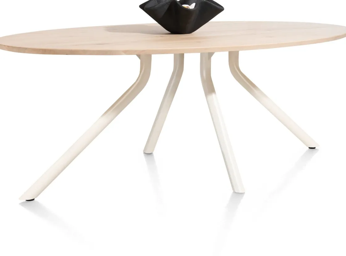 XOOON ARVADA tafel 220 x 110 cm - ellips - centrale poot Nebbia^ Tafelconfigurator|Eettafels