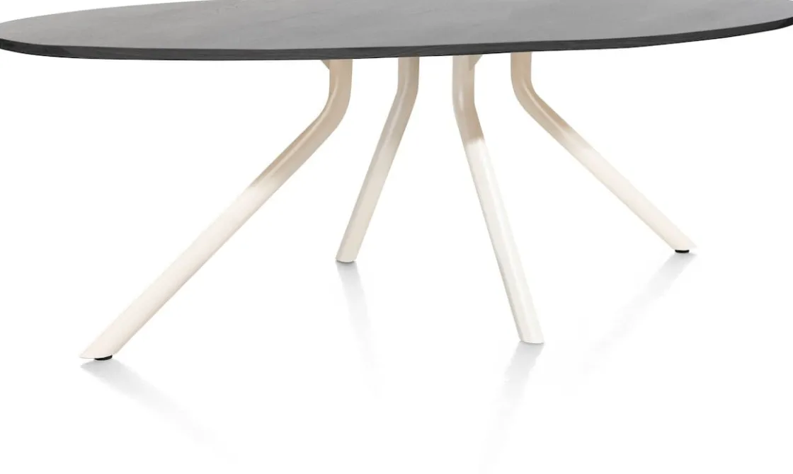 XOOON ARVADA tafel 250 x 110 cm - ellips - centrale poot Nebbia - onyx^ Tafelconfigurator|Eettafels