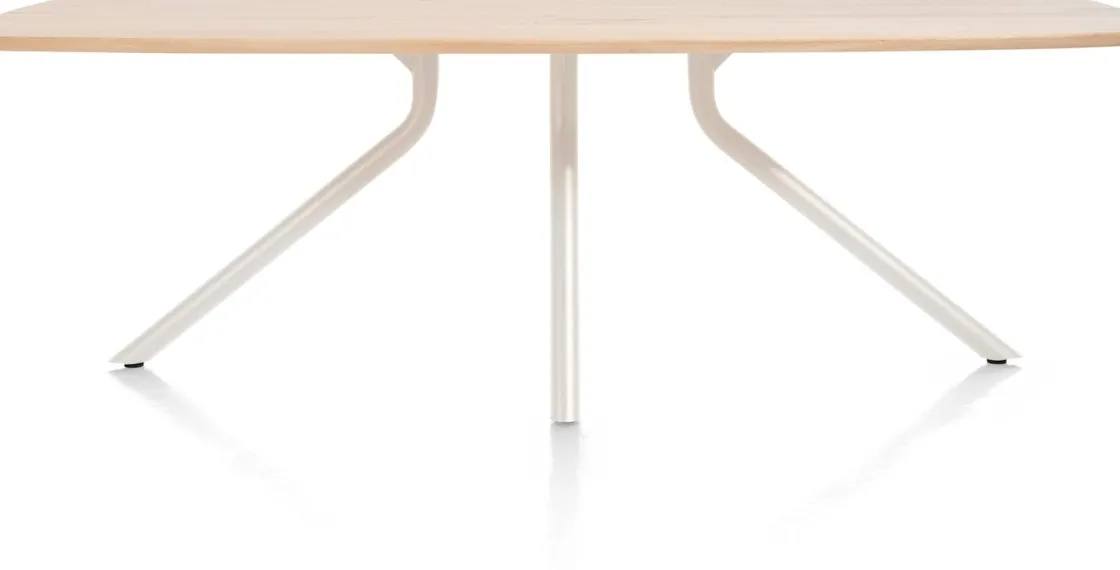 XOOON ARVADA tafel 220 x 110 cm - ovaal - centrale poot Nebbia^ Tafelconfigurator|Eettafels