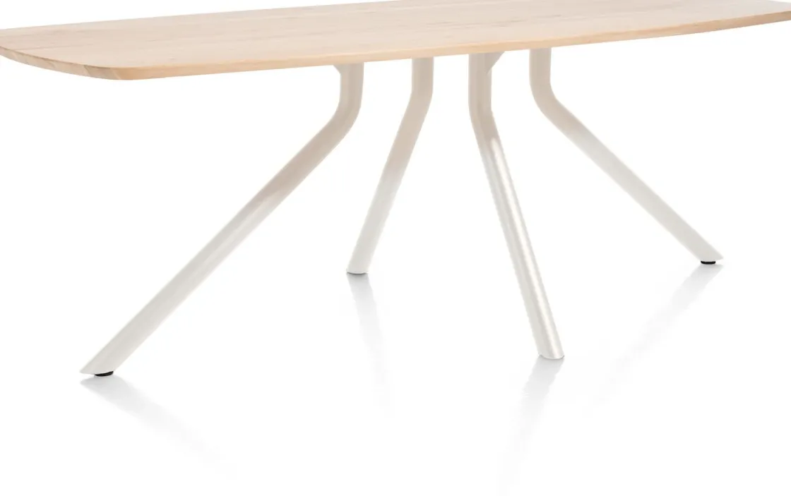 XOOON ARVADA tafel 220 x 110 cm - ovaal - centrale poot Nebbia^ Tafelconfigurator|Eettafels