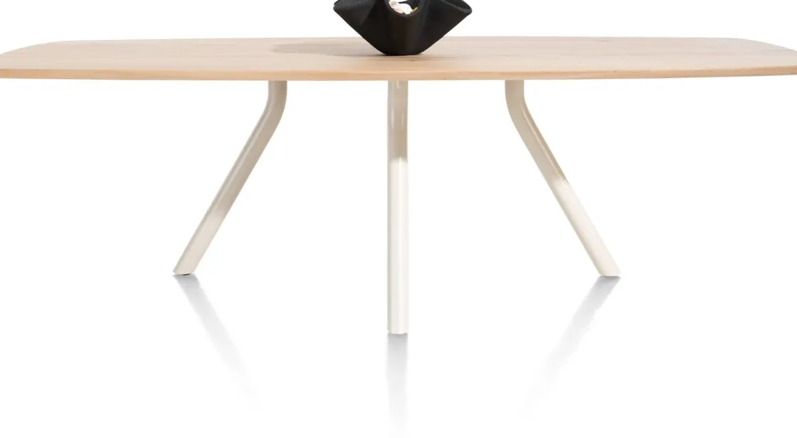 XOOON ARVADA tafel 220 x 110 cm - ovaal - centrale poot Nebbia^ Tafelconfigurator|Eettafels