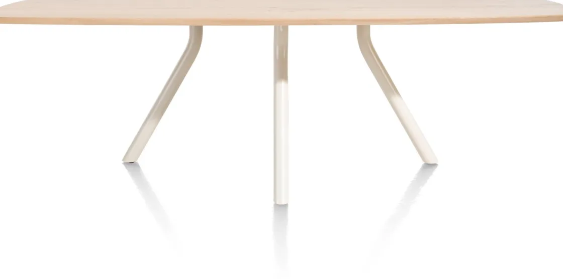 XOOON ARVADA tafel 220 x 110 cm - ovaal - centrale poot Nebbia^ Tafelconfigurator|Eettafels