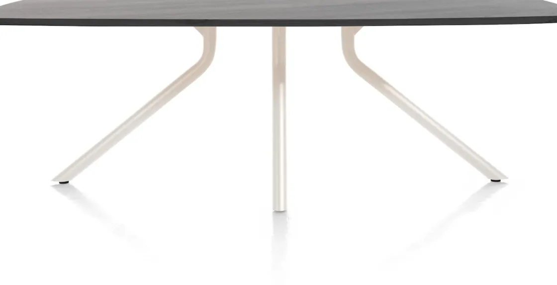 XOOON ARVADA tafel 220 x 110 cm - ovaal - centrale poot Nebbia - onyx^ Tafelconfigurator|Eettafels