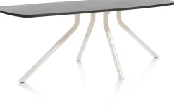 XOOON ARVADA tafel 220 x 110 cm - ovaal - centrale poot Nebbia - onyx^ Tafelconfigurator|Eettafels