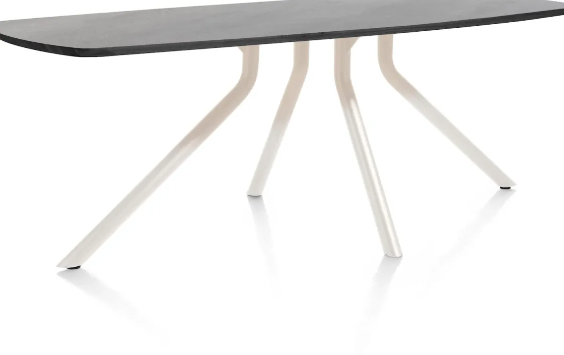 XOOON ARVADA tafel 220 x 110 cm - ovaal - centrale poot Nebbia - onyx^ Tafelconfigurator|Eettafels