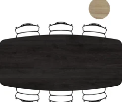 XOOON ARVADA tafel 220 x 110 cm - ovaal - centrale poot Nebbia - onyx^ Tafelconfigurator|Eettafels