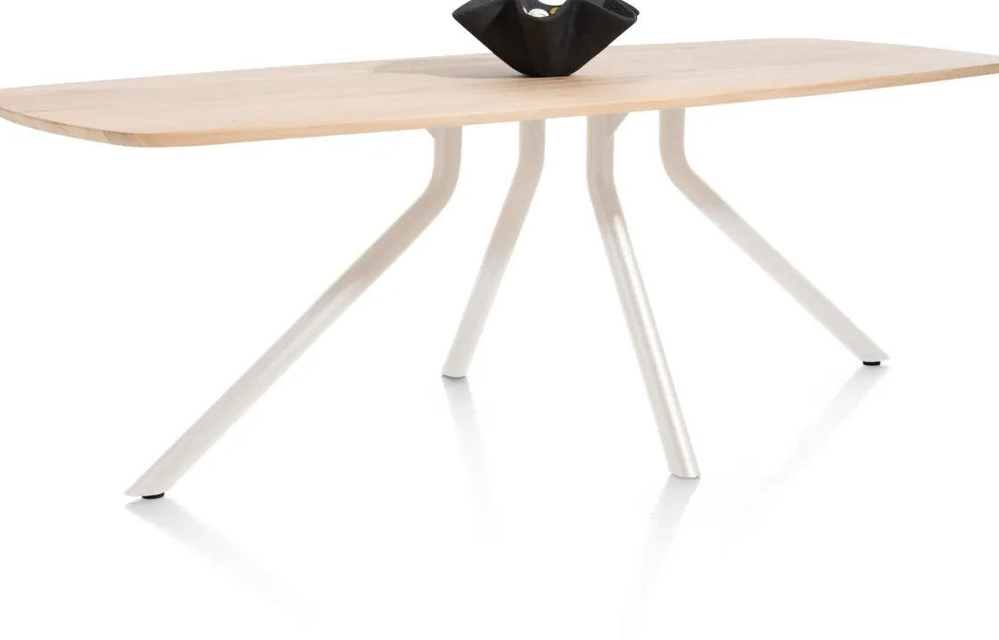XOOON ARVADA tafel 250 x 110 cm - ovaal - centrale poot Nebbia^ Tafelconfigurator|Eettafels