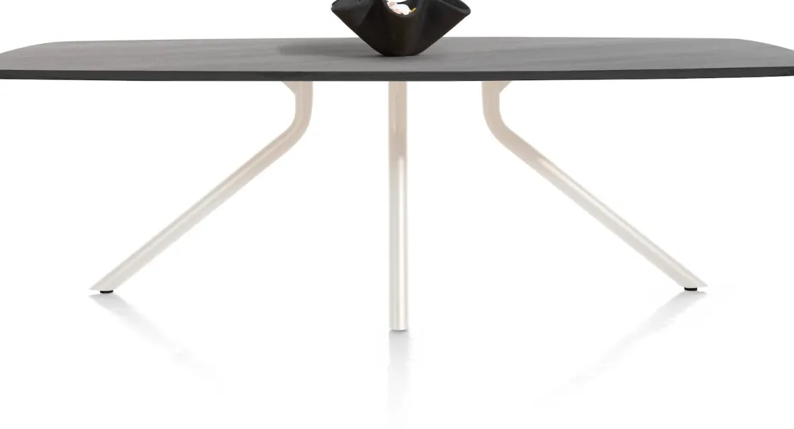 XOOON ARVADA tafel 250 x 110 cm - ovaal - centrale poot Nebbia - onyx^ Tafelconfigurator|Eettafels