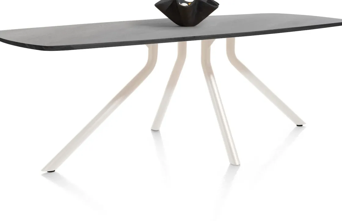 XOOON ARVADA tafel 250 x 110 cm - ovaal - centrale poot Nebbia - onyx^ Tafelconfigurator|Eettafels