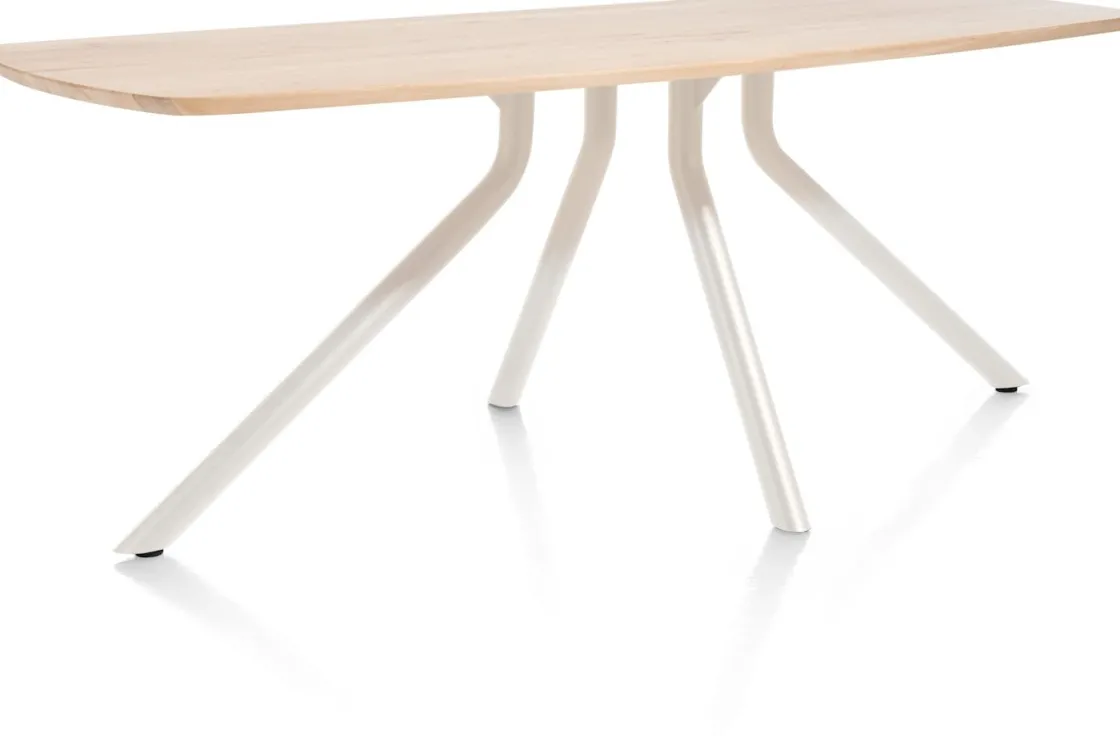 XOOON ARVADA tafel 190 x 100 cm - ovaal - centrale poot Nebbia^ Tafelconfigurator|Eettafels