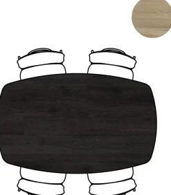 XOOON ARVADA tafel 160 x 100 cm - ovaal - centrale poot Nebbia - onyx^ Tafelconfigurator|Eettafels