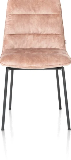 XOOON Aurora velours eetkamerstoel met zwart metalen frame^ Eetkamerstoelen