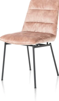XOOON Aurora velours eetkamerstoel met zwart metalen frame^ Eetkamerstoelen