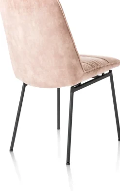 XOOON Aurora velours eetkamerstoel met zwart metalen frame^ Eetkamerstoelen