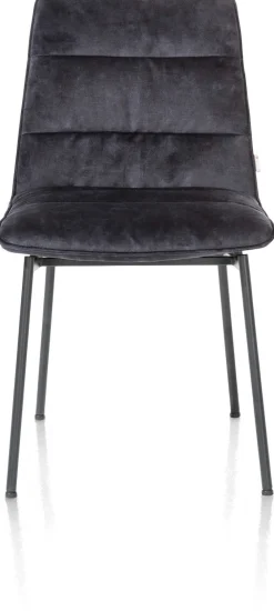 XOOON Aurora velours eetkamerstoel met zwart metalen frame^ Eetkamerstoelen