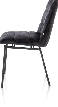 XOOON Aurora velours eetkamerstoel met zwart metalen frame^ Eetkamerstoelen
