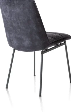 XOOON Aurora velours eetkamerstoel met zwart metalen frame^ Eetkamerstoelen