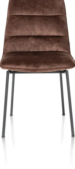 XOOON Aurora velours eetkamerstoel met zwart metalen frame^ Eetkamerstoelen