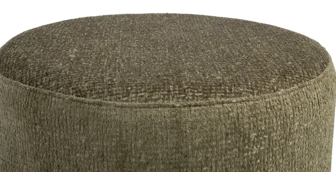 XOOON BeautiQ - Chic poef - rond 80 cm in de kleur Olijf - COCOmaison^ Poef/Hockers|Woonaccessoires