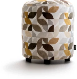 XOOON BeautiQ - Elite poef - rond 42 cm in de kleur Crème^ Poef/Hockers|Woonaccessoires