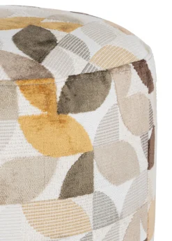XOOON BeautiQ - Elite poef - rond 42 cm in de kleur Crème^ Poef/Hockers|Woonaccessoires