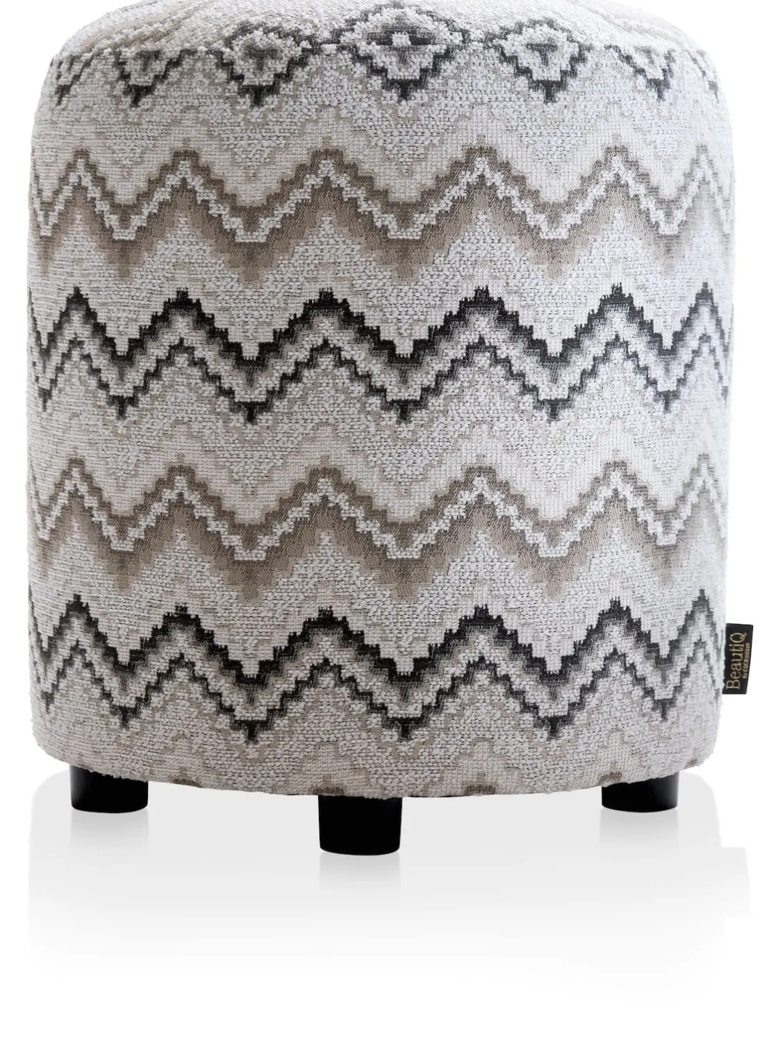 XOOON BeautiQ - Lush poef - rond 42 cm in de kleur Antraciet^ Woonaccessoires|Poef/Hockers