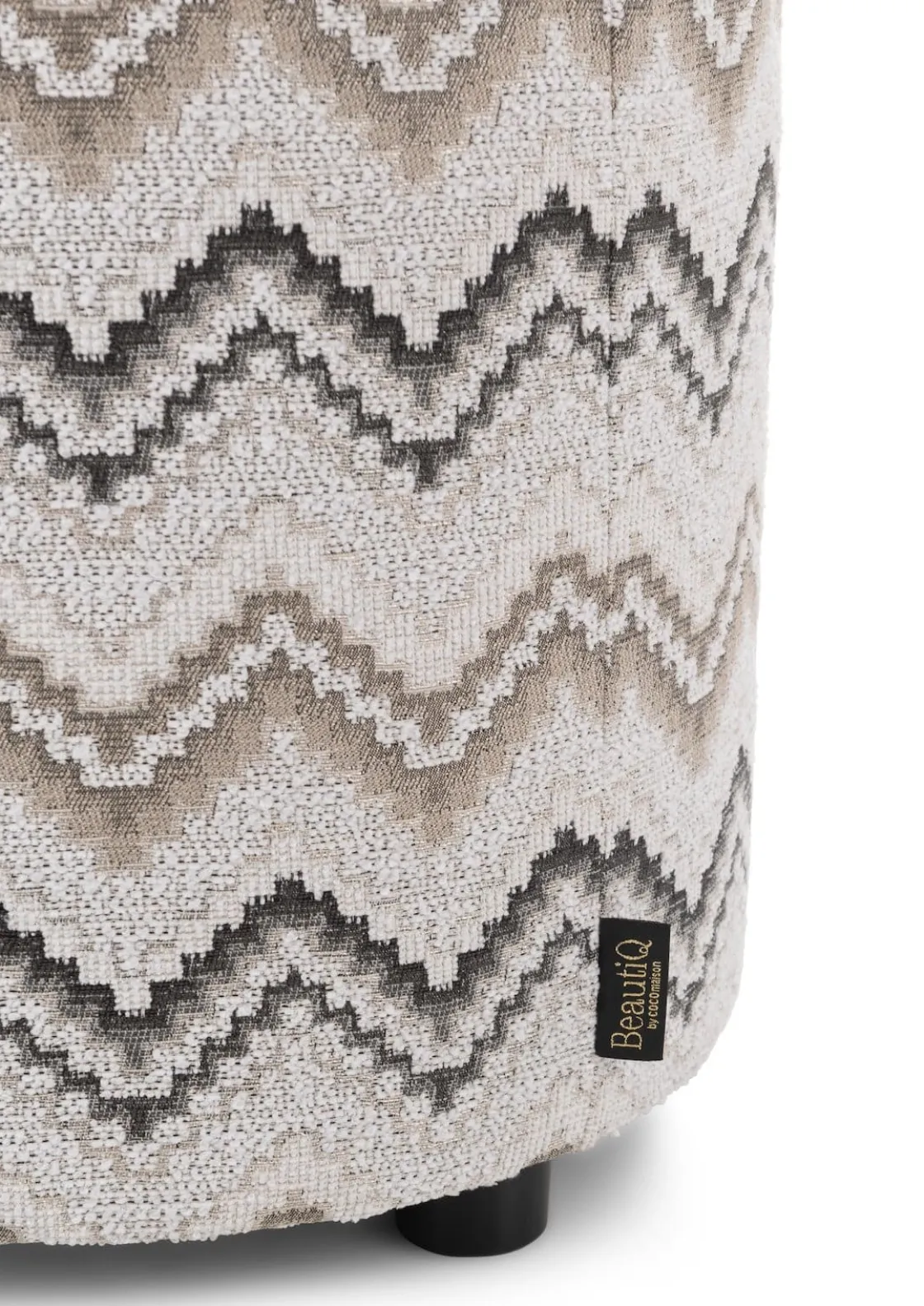 XOOON BeautiQ - Lush poef - rond 42 cm in de kleur Antraciet^ Woonaccessoires|Poef/Hockers