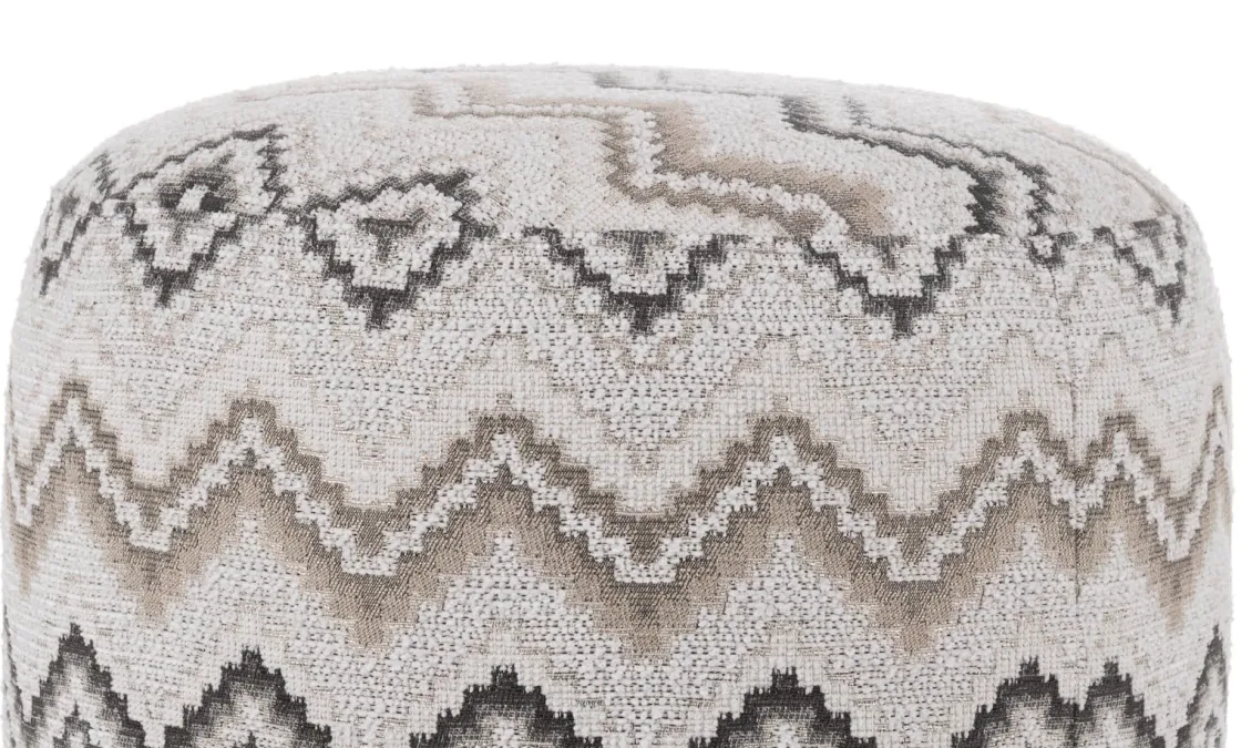 XOOON BeautiQ - Lush poef - rond 42 cm in de kleur Antraciet^ Woonaccessoires|Poef/Hockers
