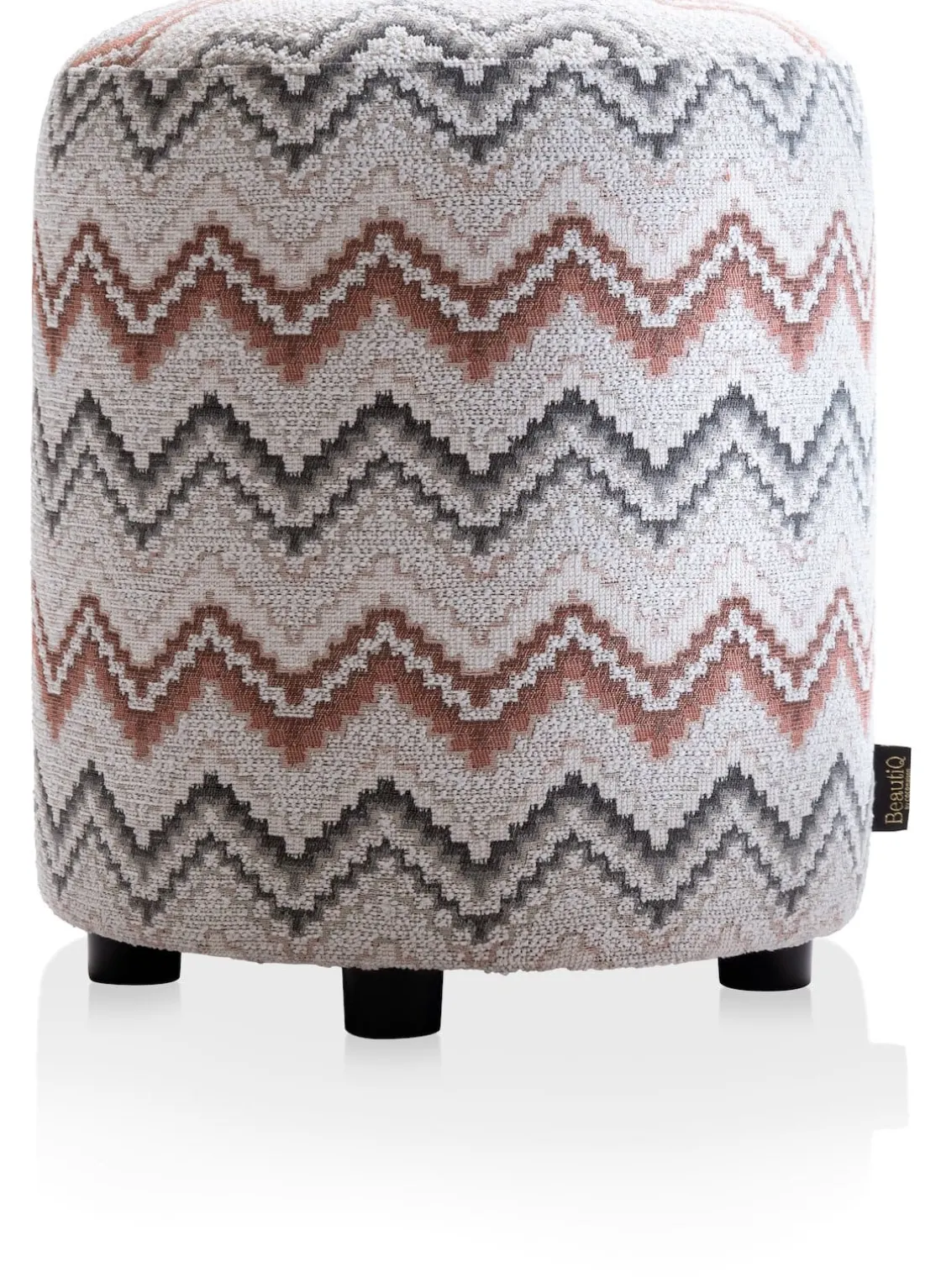 XOOON BeautiQ - Lush poef - rond 42 cm in de kleur Koper - COCOmaison^ Poef/Hockers|Woonaccessoires