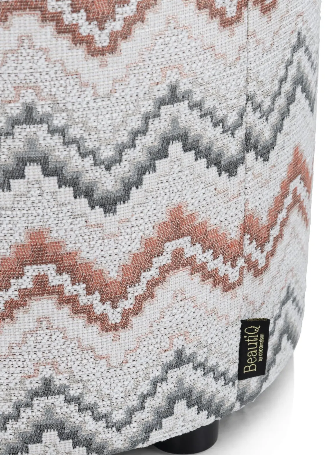 XOOON BeautiQ - Lush poef - rond 42 cm in de kleur Koper - COCOmaison^ Poef/Hockers|Woonaccessoires