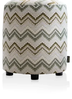 XOOON BeautiQ - Lush poef - rond 42 cm in de kleur Olijf - COCOmaison^ Poef/Hockers|Woonaccessoires