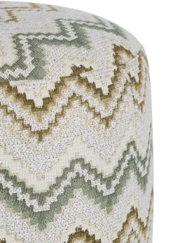 XOOON BeautiQ - Lush poef - rond 42 cm in de kleur Olijf - COCOmaison^ Poef/Hockers|Woonaccessoires