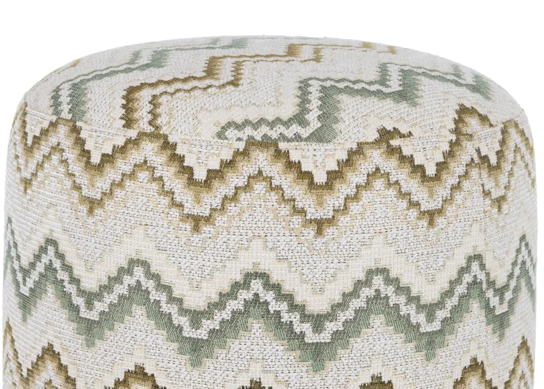XOOON BeautiQ - Lush poef - rond 42 cm in de kleur Olijf - COCOmaison^ Poef/Hockers|Woonaccessoires
