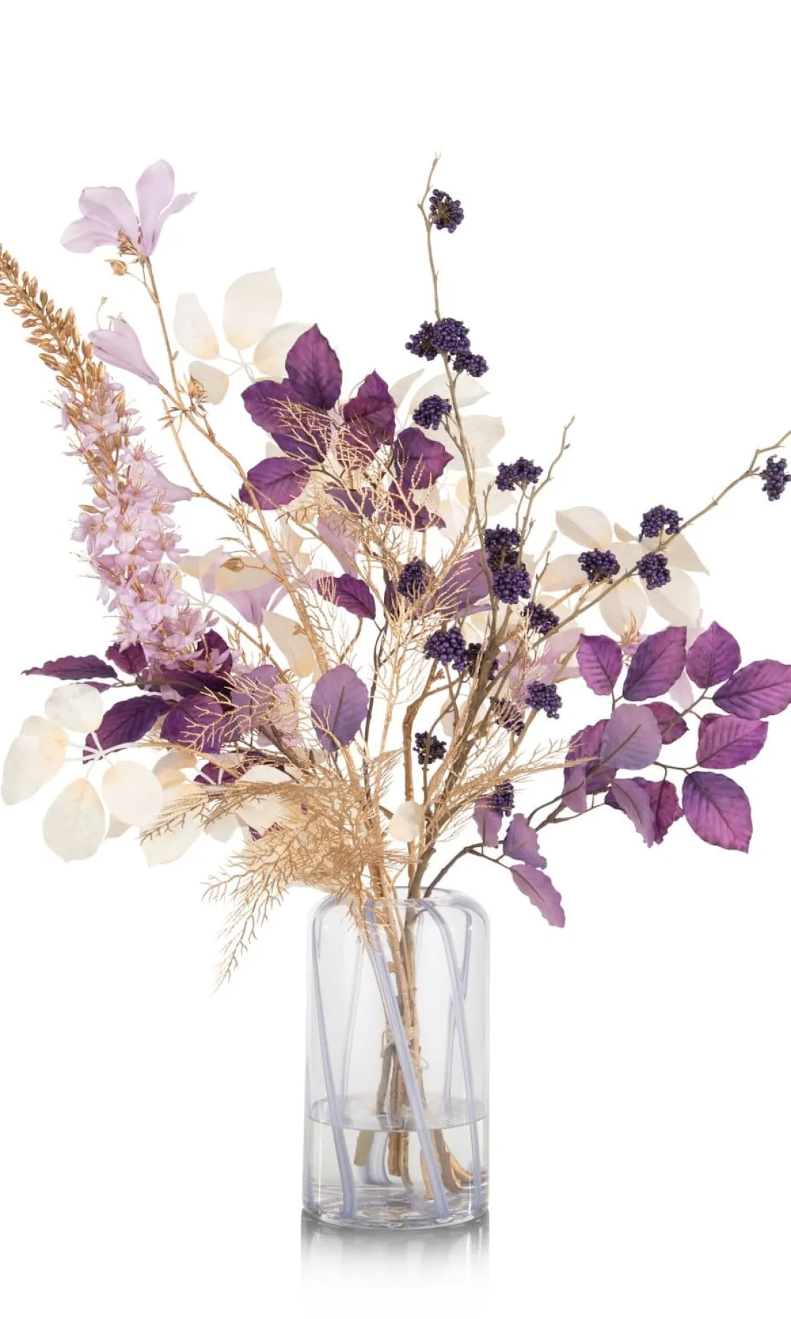 XOOON Beech Leaves Spray H95cm kunstbloem in de kleur Paars^ Woonaccessoires
