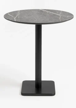 XOOON Brest bartafel marble light grey (D80cm) in kleur Zwart^ Bartafels|Woonaccessoires