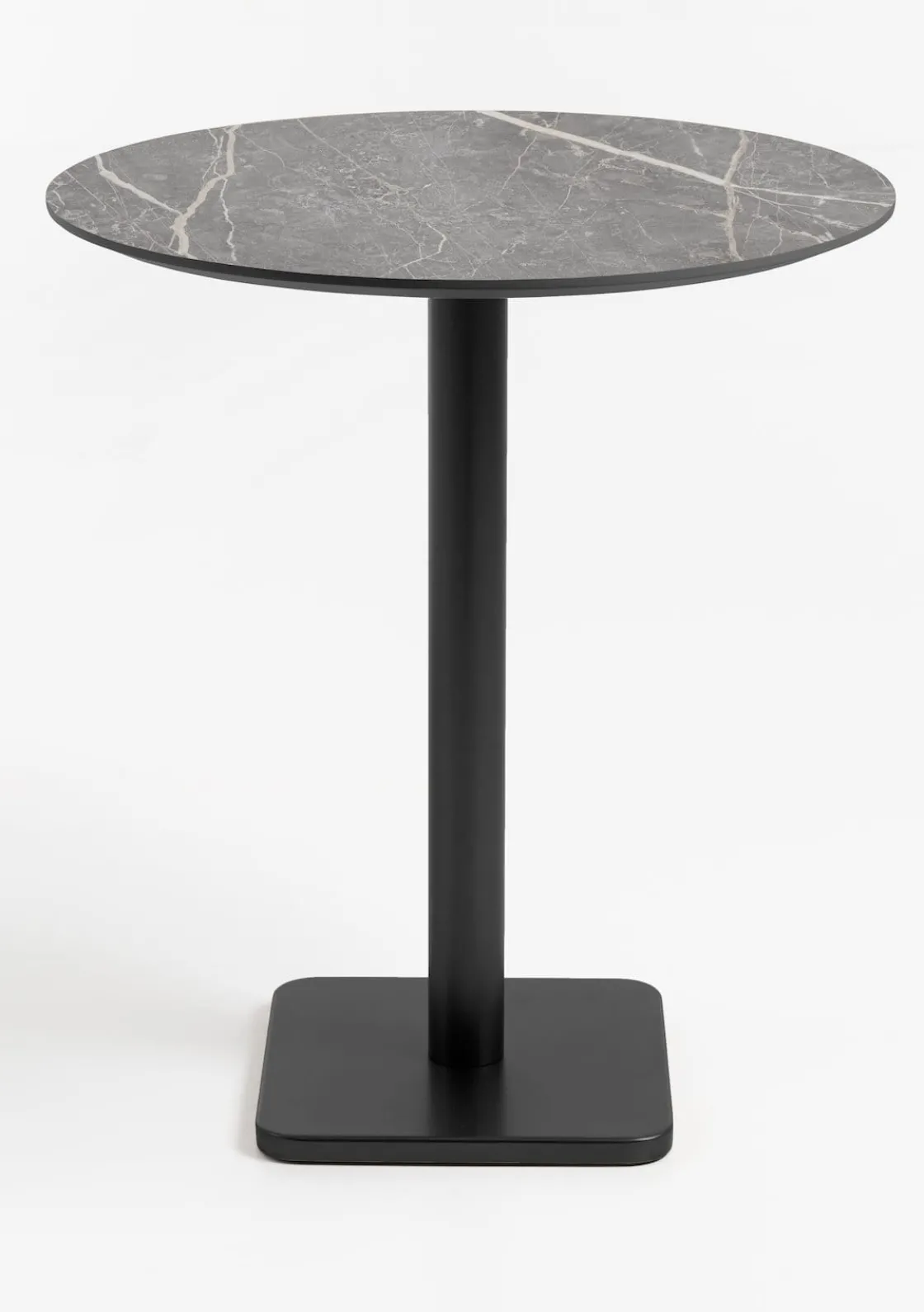 XOOON Brest bartafel marble light grey (D80cm) in kleur Zwart^ Bartafels|Woonaccessoires