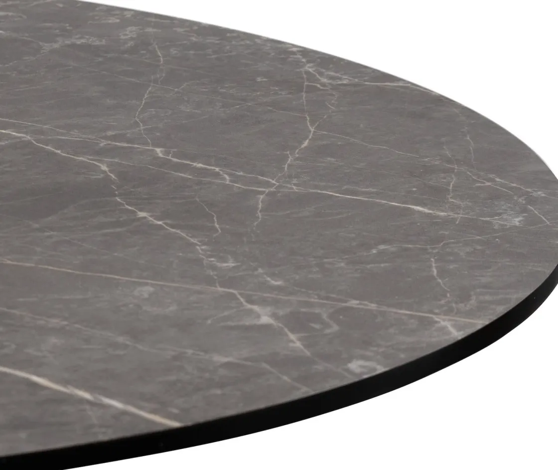 XOOON Brest bartafel marble light grey (D80cm) in kleur Zwart^ Bartafels|Woonaccessoires