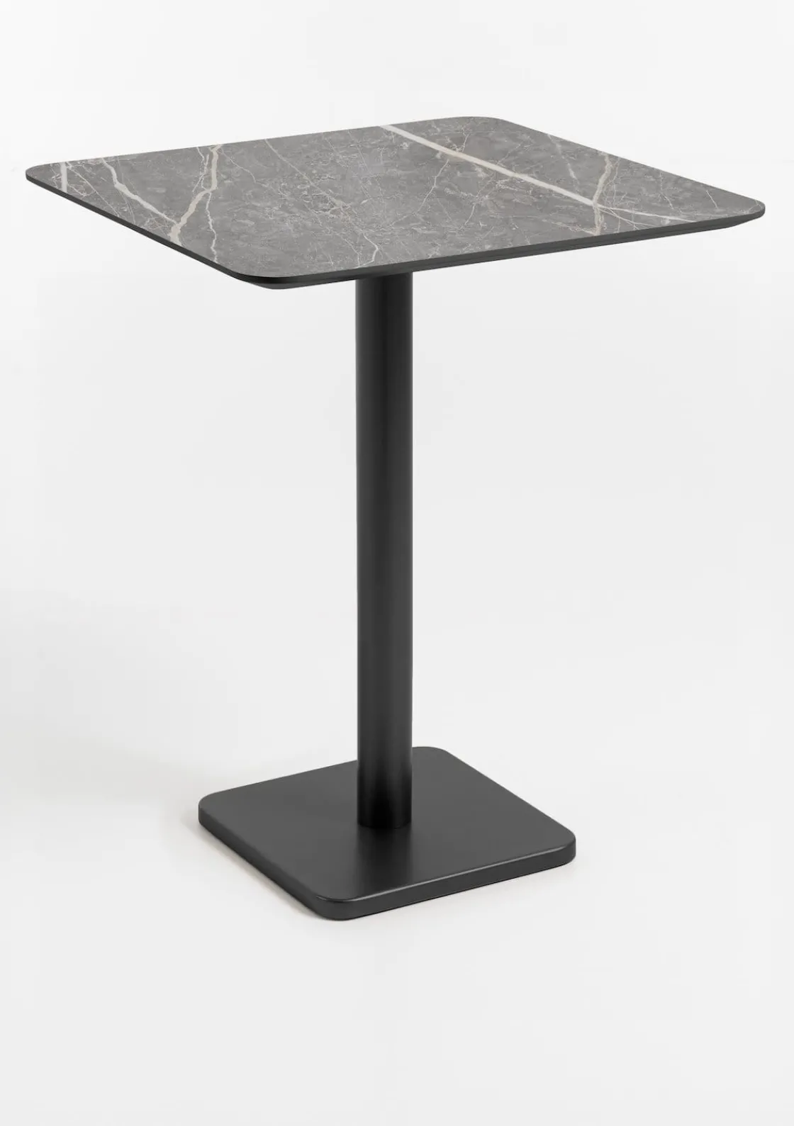 XOOON Brest bartafel marble light grey (75x75cm) in kleur Zwart^ Bartafels|Woonaccessoires