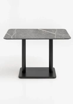 XOOON Brest bistrotafel marble light grey (120x75cm) kleur Zwart^ Woonaccessoires|Eettafels