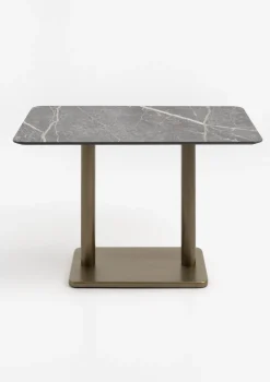 XOOON Brest bistrotafel marble light grey (120x75cm) kleur Goud^ Eettafels|Woonaccessoires