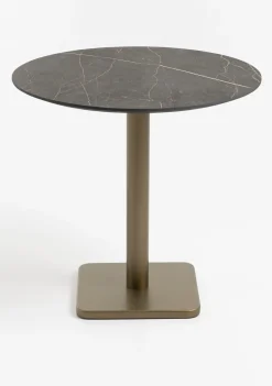 XOOON Brest bistrotafel marble onyx (D80cm) kleur Goud van COCOmaison^ Woonaccessoires|Eettafels