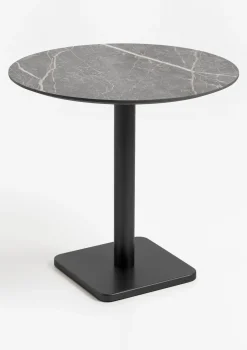 XOOON Brest bistrotafel marble light grey (D80cm) kleur Zwart^ Eettafels|Woonaccessoires