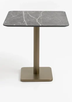 XOOON Brest bistrotafel marble light grey (75x75cm) kleur Goud^ Woonaccessoires|Eettafels