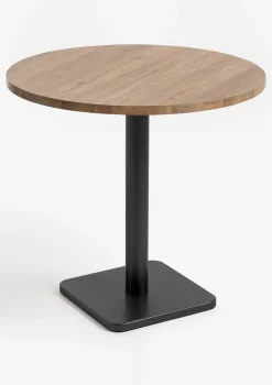 XOOON Brest bistrotafel vintage oak (D80cm) kleur Zwart^ Eettafels|Woonaccessoires