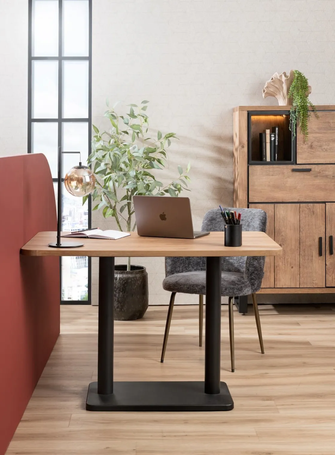XOOON Brest bistrotafel vintage oak (120x75cm) kleur Zwart^ Woonaccessoires|Eettafels