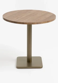 XOOON Brest bistrotafel vintage oak (D80cm) kleur Goud van COCOmaison^ Woonaccessoires|Eettafels