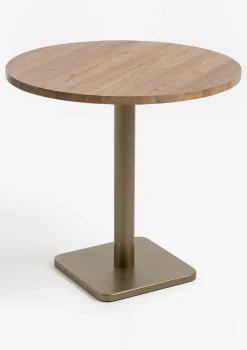 XOOON Brest bistrotafel vintage oak (D80cm) kleur Goud van COCOmaison^ Woonaccessoires|Eettafels